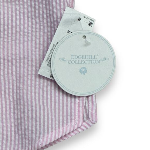 Edgehill Collection Pink Stripe Seersucker Dress Shirt And Tie Boys Sz 9 Months - Picture 3 of 4